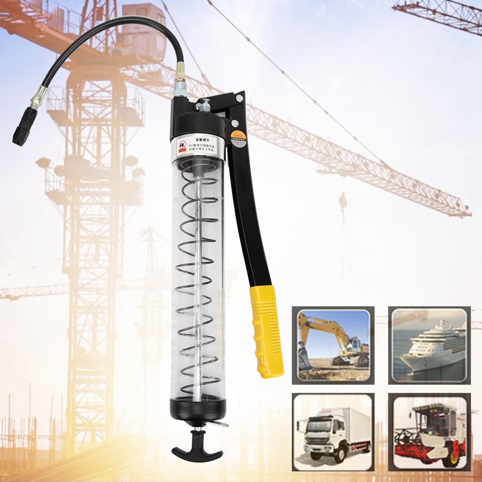 Yctze Smarownica 6000 Psi Przezroczysta Tuba 600 Cm3, Przenośna | Głowica ze Stopu Aluminium, Rura PCV, Maszyny Rolnicze, Sprzęt Budowlany, kompatybilność z Narzędziami Samochodowymi,