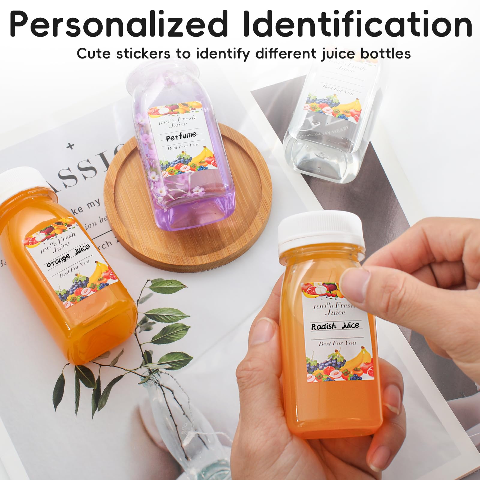 Peygre Lot De 12 Bouteilles En Plastique De 120 Ml à Remplir, Vides, à Remplir, Réutilisables, Avec Bouchons, Pour Jus, Milkshakes, Smoothies, Boissons