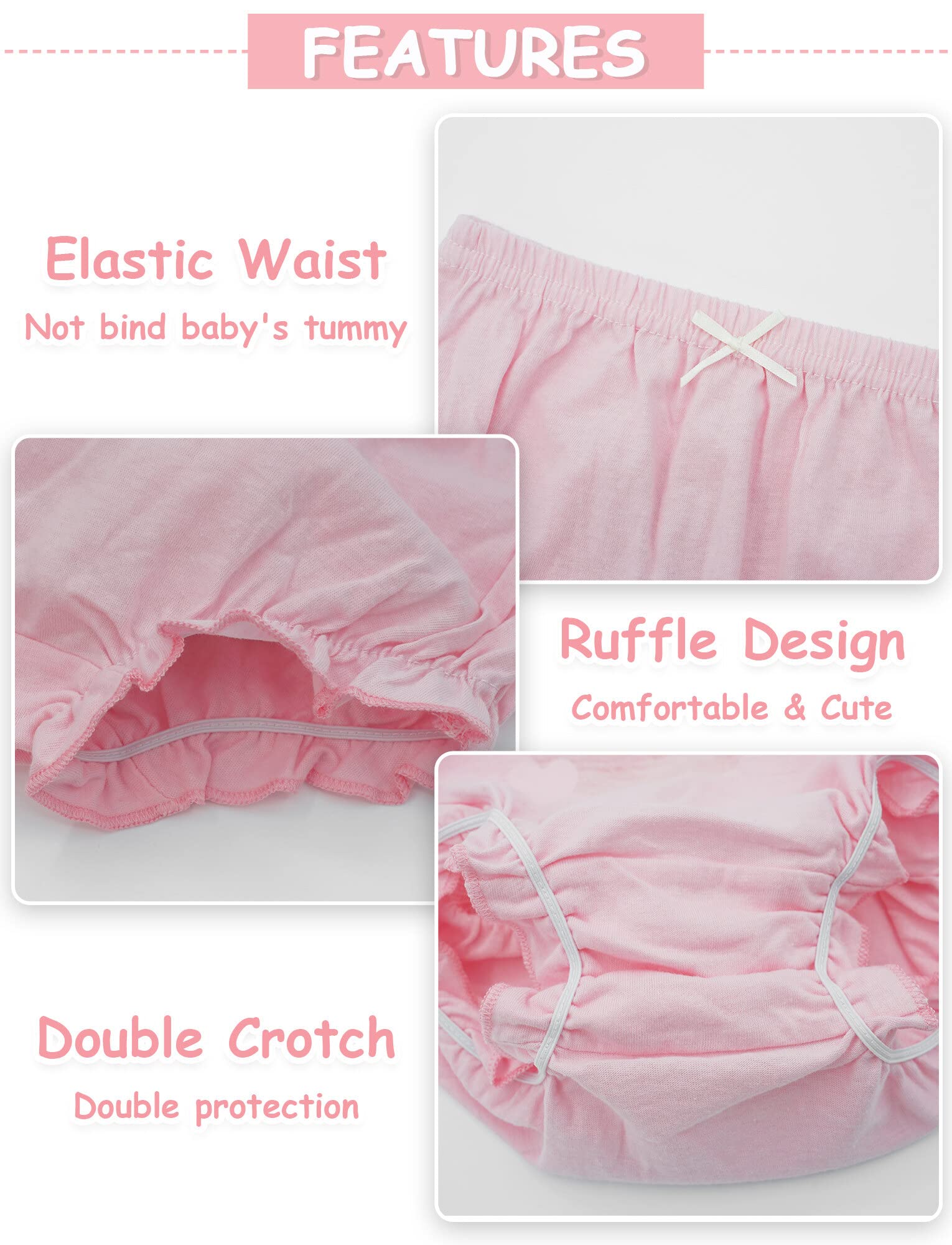 Töpfchen Trainingshose 4er Pack Baby Mädchen Kinder Mädchen Jungen Baumwolle Unterwäsche Unterhosen Rüsche Hose Bloomer Shorts
