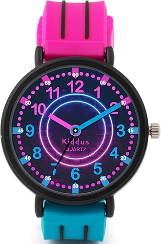 Miniatura 5 de Kiddus Reloj para niños, niños y niñas, reloj de aprendizaje de tiempo para niños, primer reloj de pulsera a partir de 5 años, manecillas de horas y