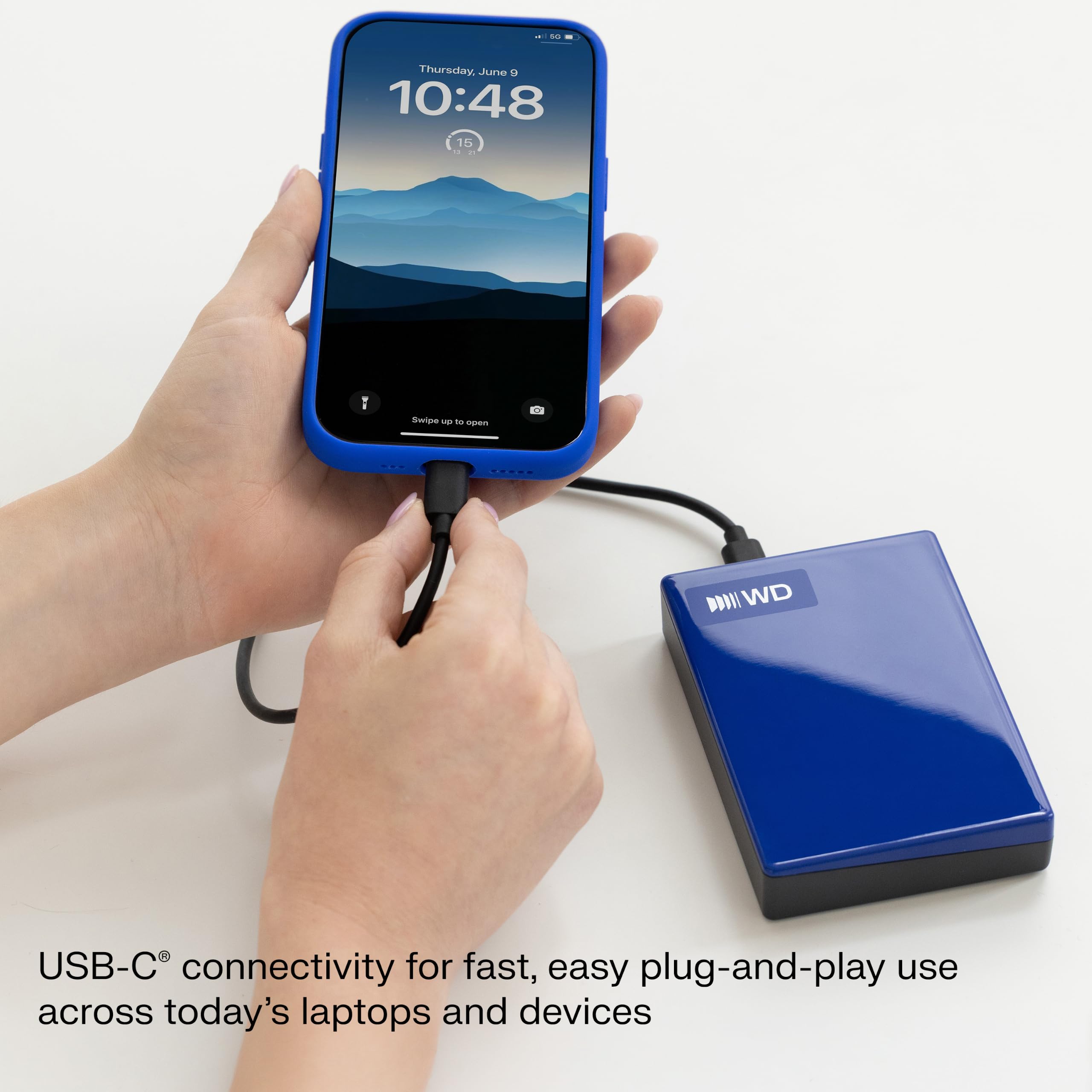 WD 4 TB My Passport Hard disk portatile con software di backup, Blu