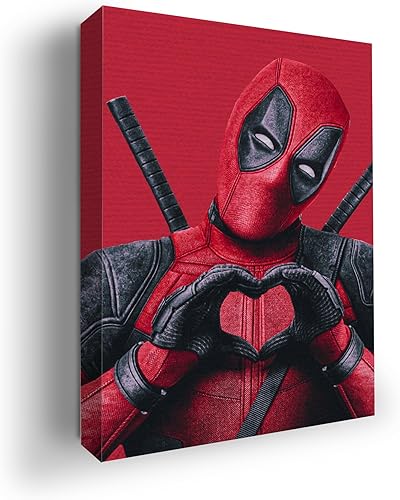 MAVIS PRINT Dead Poool - Decoración de pared Marval de 12 x 16 pulgadas, impresión HD y marco de madera, decoración moderna de pared para Annt