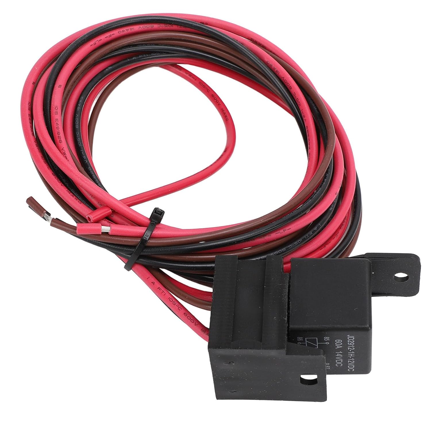 Electric Fan Thermostat Control Relay Wire Kit, Automotive Relay Thermostat Switch Kit for Radiators Fans Temperature Sensor Switch, DC12V 60A Adjustable Universal Fit for Car