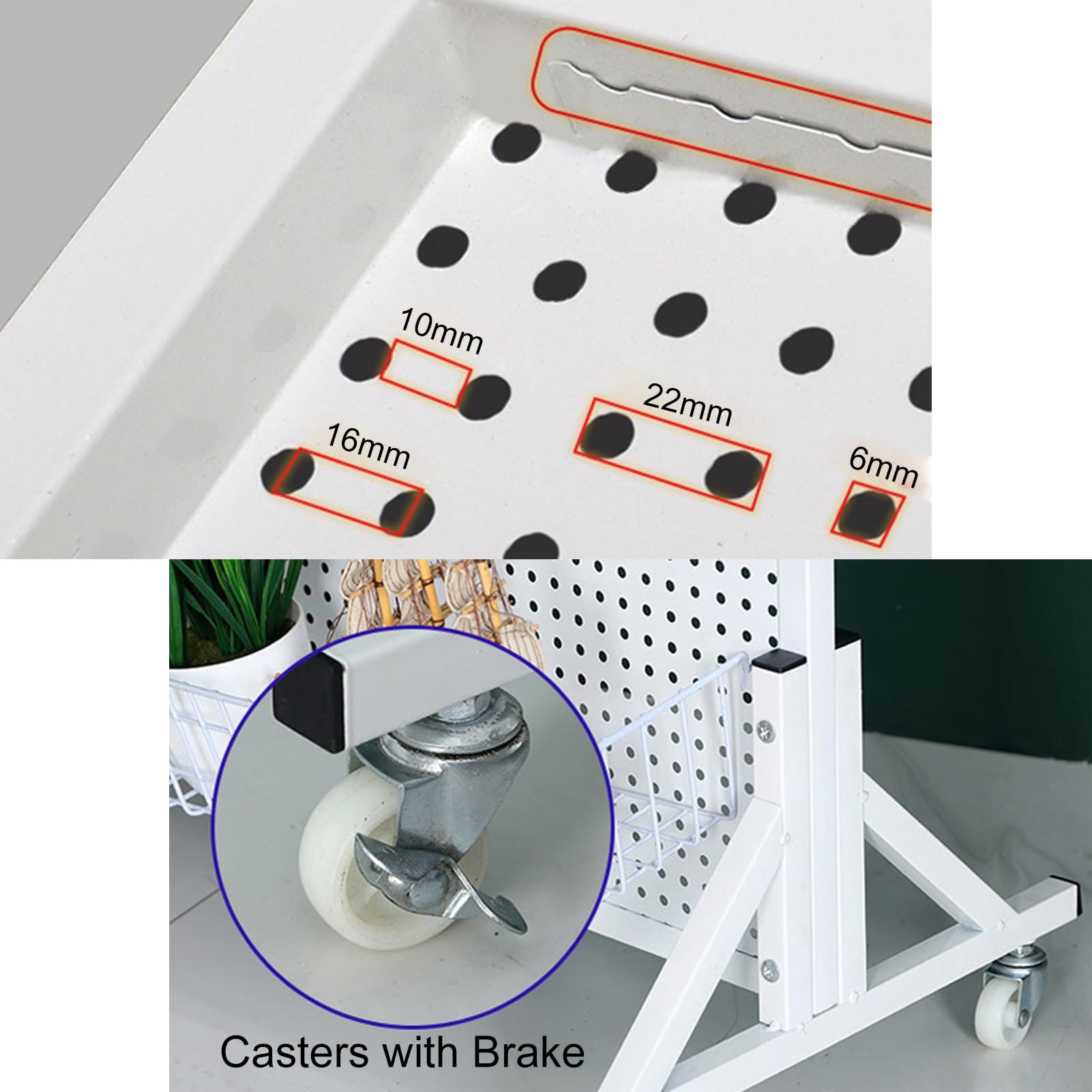 Genérico Organizador de Paneles Perforados de Metal Grandes para Garaje, Cocina, Oficina y Manualidades. Expositor versátil de 50 x 100 cm (Negro). Ideal para Herramientas y Accesorios de Juego.