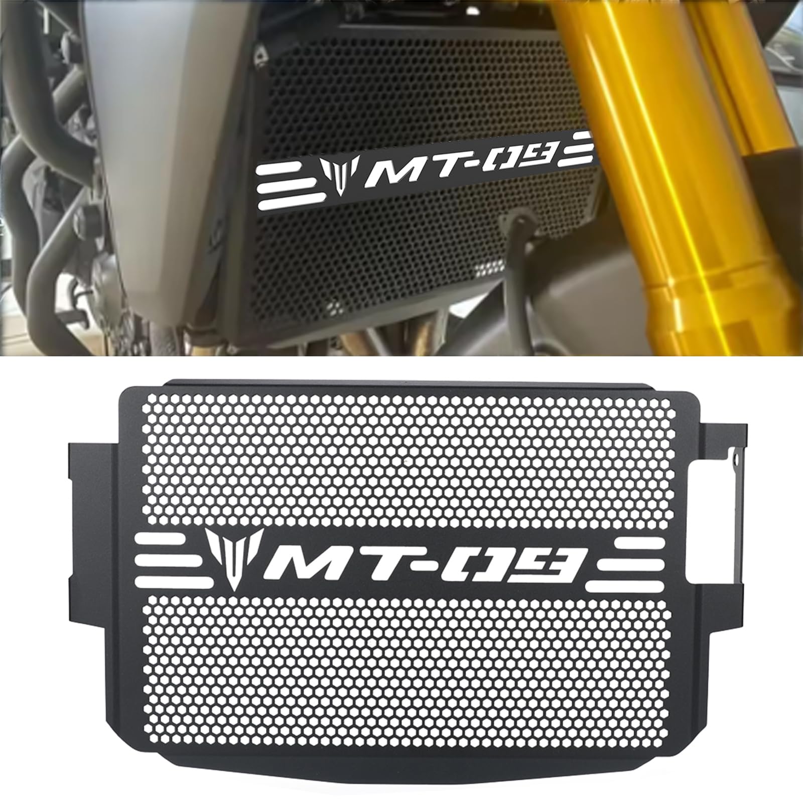MT-09/SP 2024-2026 Motorrad Kühlergrill Schutz CNC Kühlerabdeckung für MT09 MT-09 SP 2024 2025 2026-Schwarz