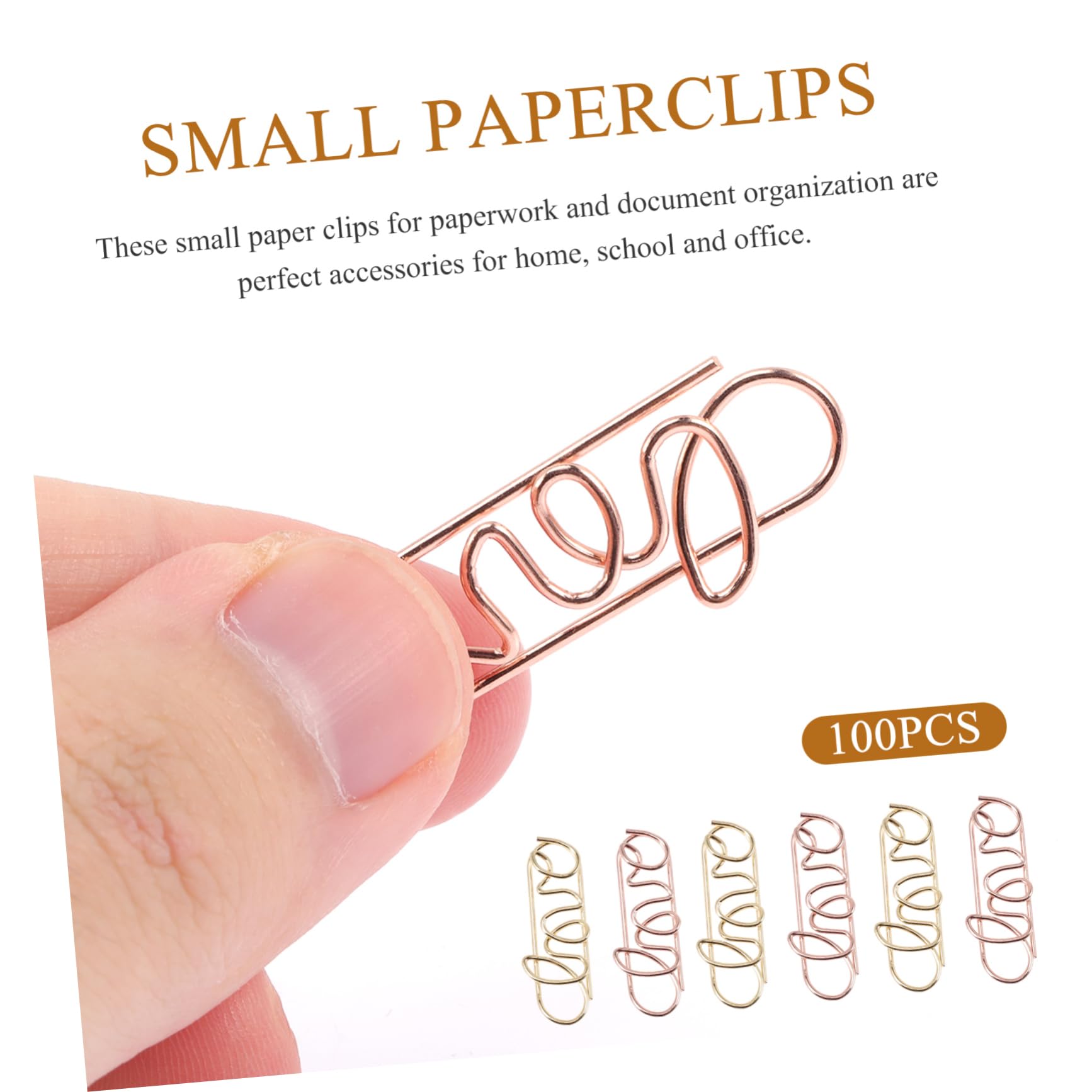 SHINEOFI 3 Sätze Büroklammer Safe Clip Papierklemmen Clips Für Planen Rosegoldene Papierklammern Dokumentclips Clips (klein Dokumentieren Farbige Heftklammern Karton 100 Stück * 3