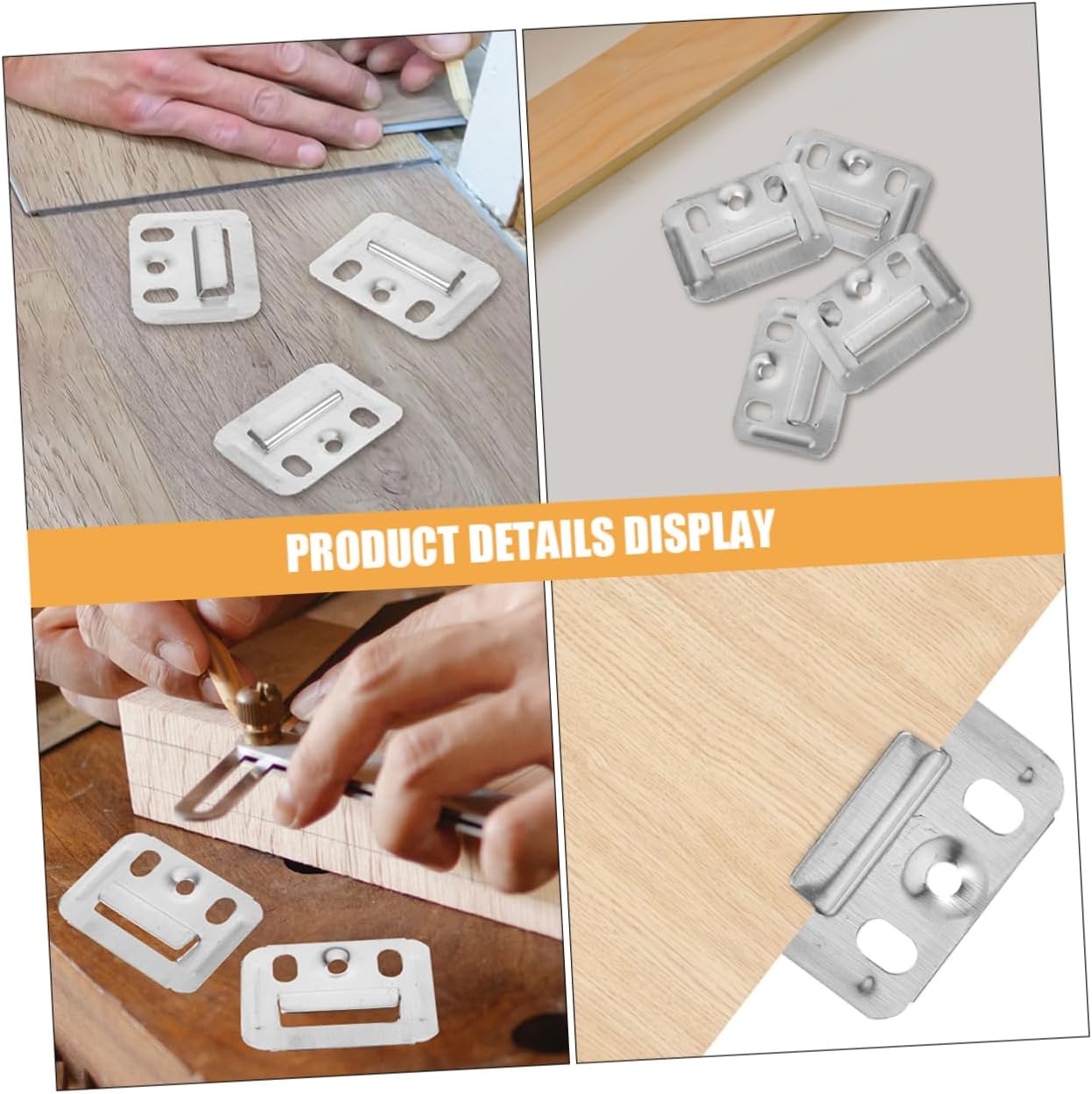 300pcs Stainless Steel Wall Panel Buckle Clamps for Slatwall Clamp Replacement for Backdrop Easy Install Furniture Hardware