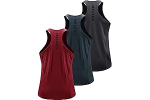 NELEUS Men's 3-Pack Dry Fit Y-Back Workout Tank Tops