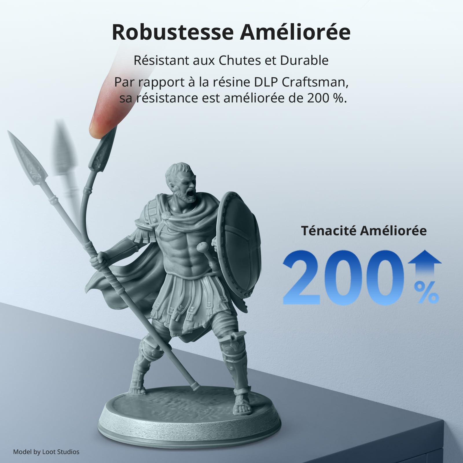 Anycubic 14K Texture Resine, Résine UV 405nm, Résine Haute Précision pour imprimante 3D, Finition Mate, Faible Odeur, Haute Ténacité, Convient pour Différentes Scènes Miniatures, HD Gris 1000g