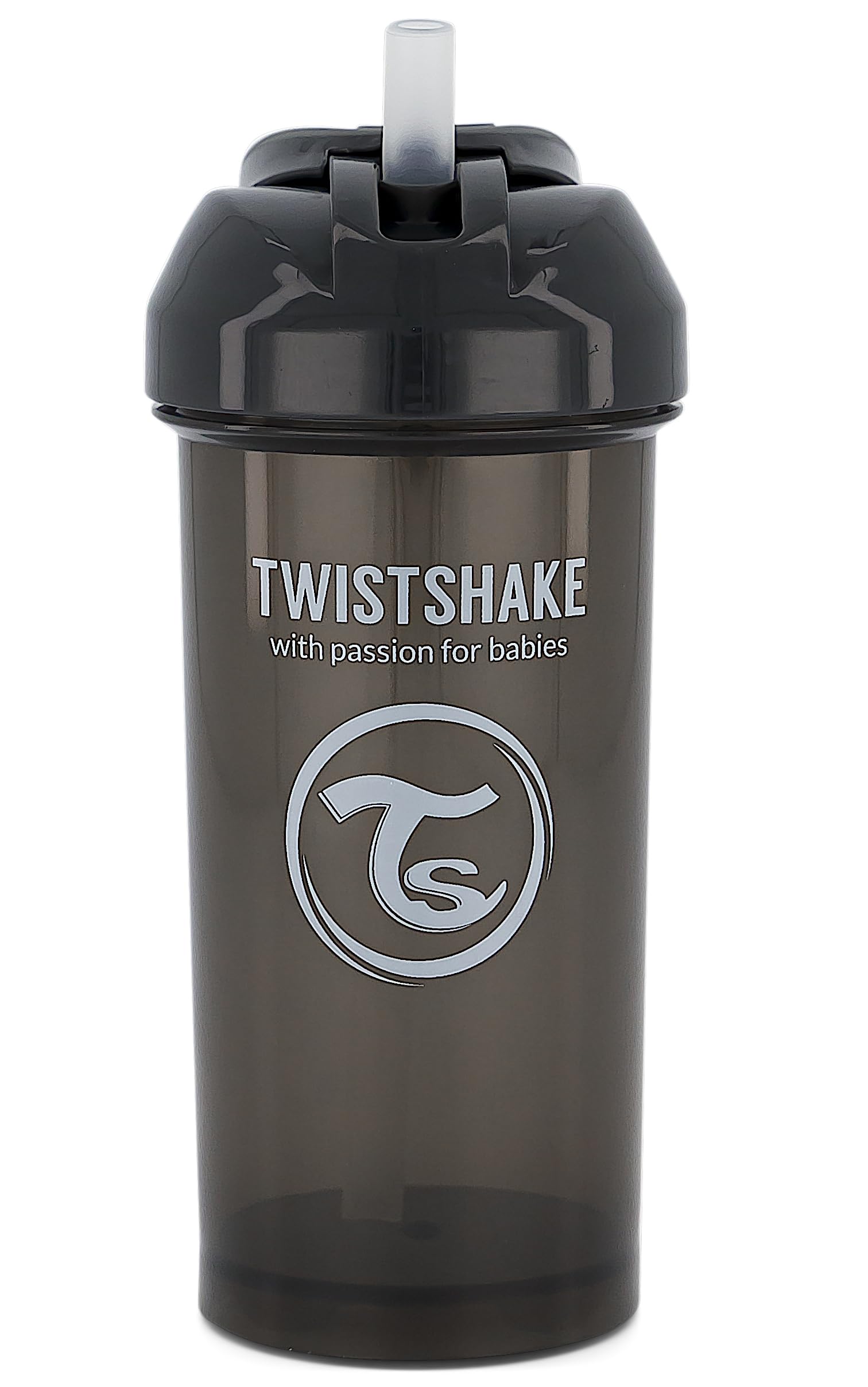 Twistshake Straw Cup | Baby-Schnabeltasse mit Strohhalm - 360 ml | Auslaufsichere Babywasserflaschen | Auslaufsicherer Trinkbecher für Kleinkinder | BPA-freier Baby-Entwöhnungsbecher | Schwarz
