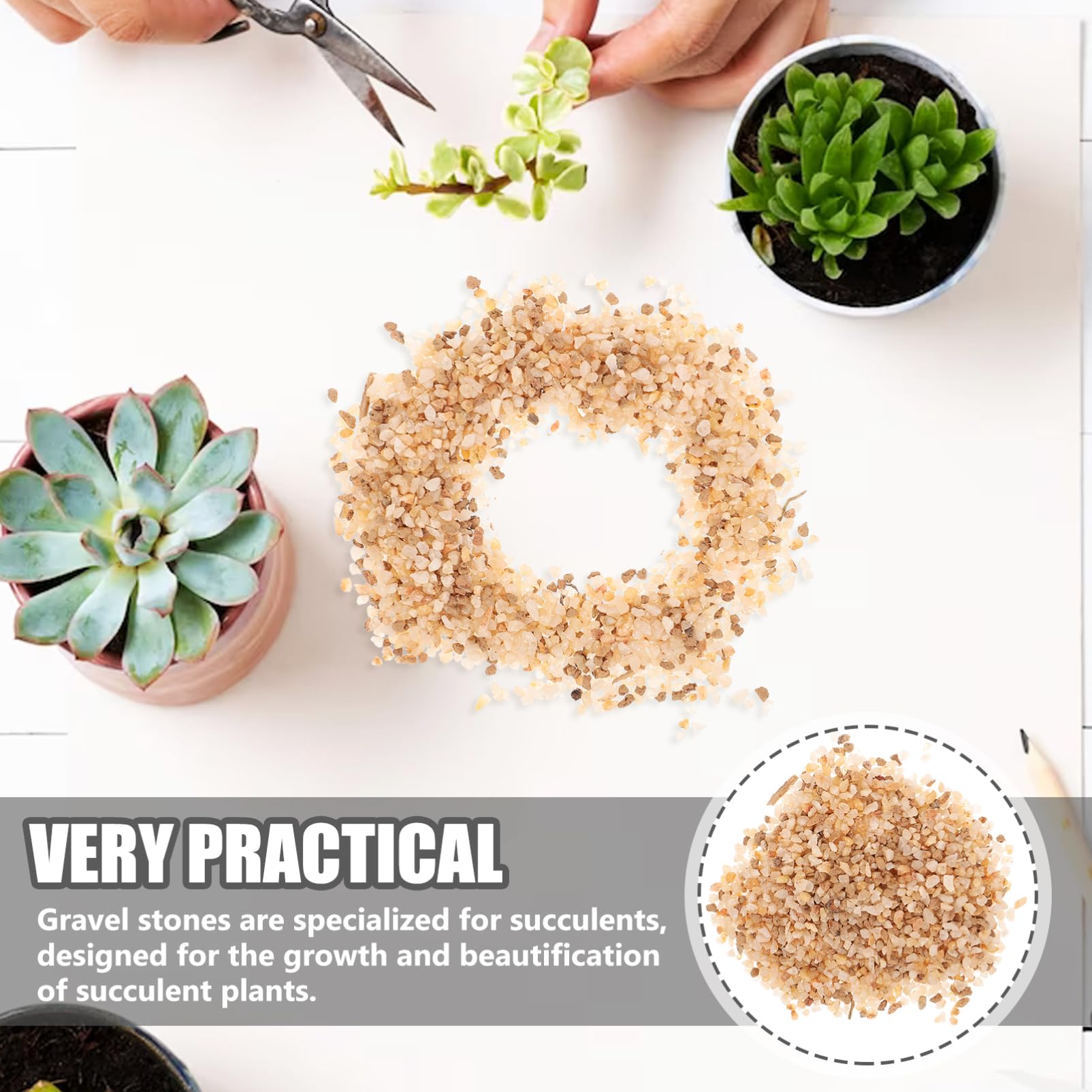 YARNOW Saco De Piedras Decorativas para Suculentas y Cactus Mezcla De Grava De para Jardinería Sustrato Natural para Plantas En Macetas