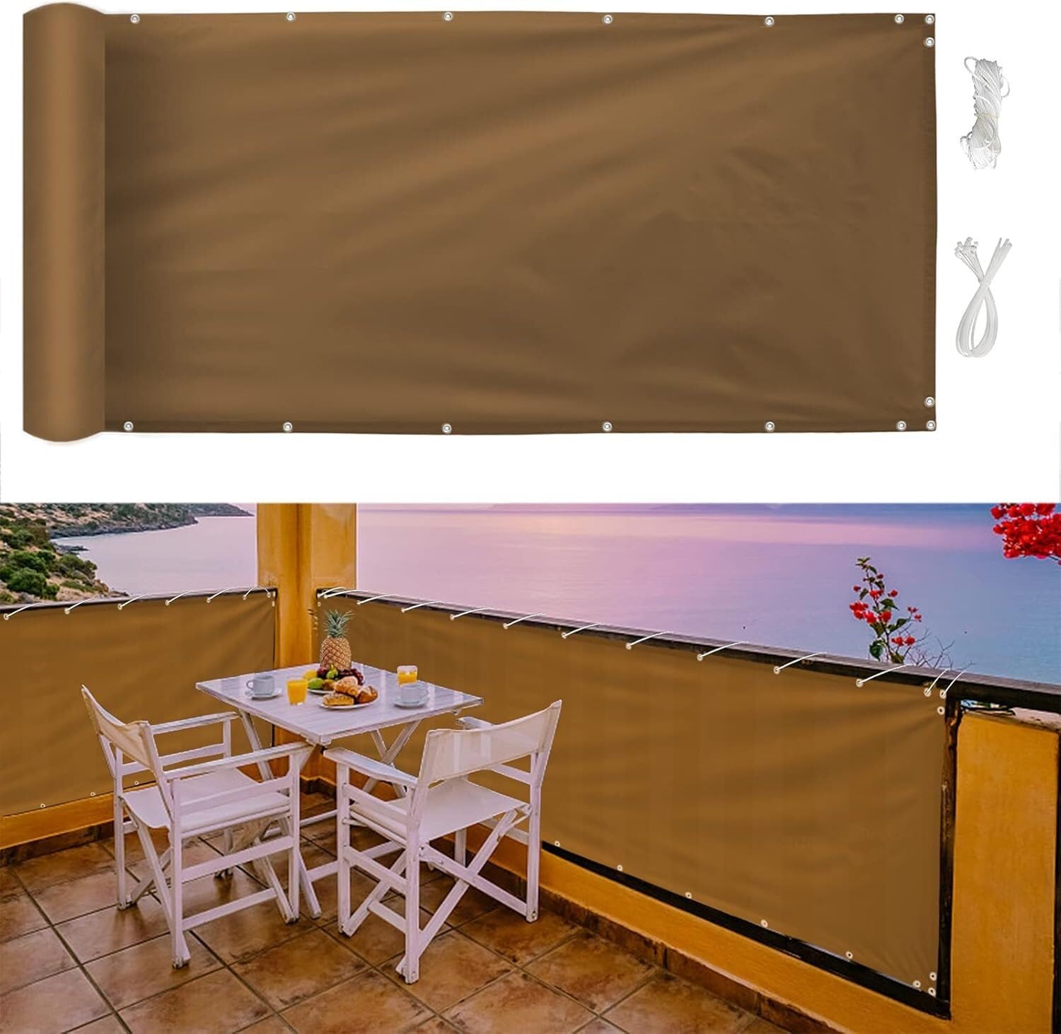 JvFbjLF Outdoor UV Resistant for Terrace Balcony Fence Porch