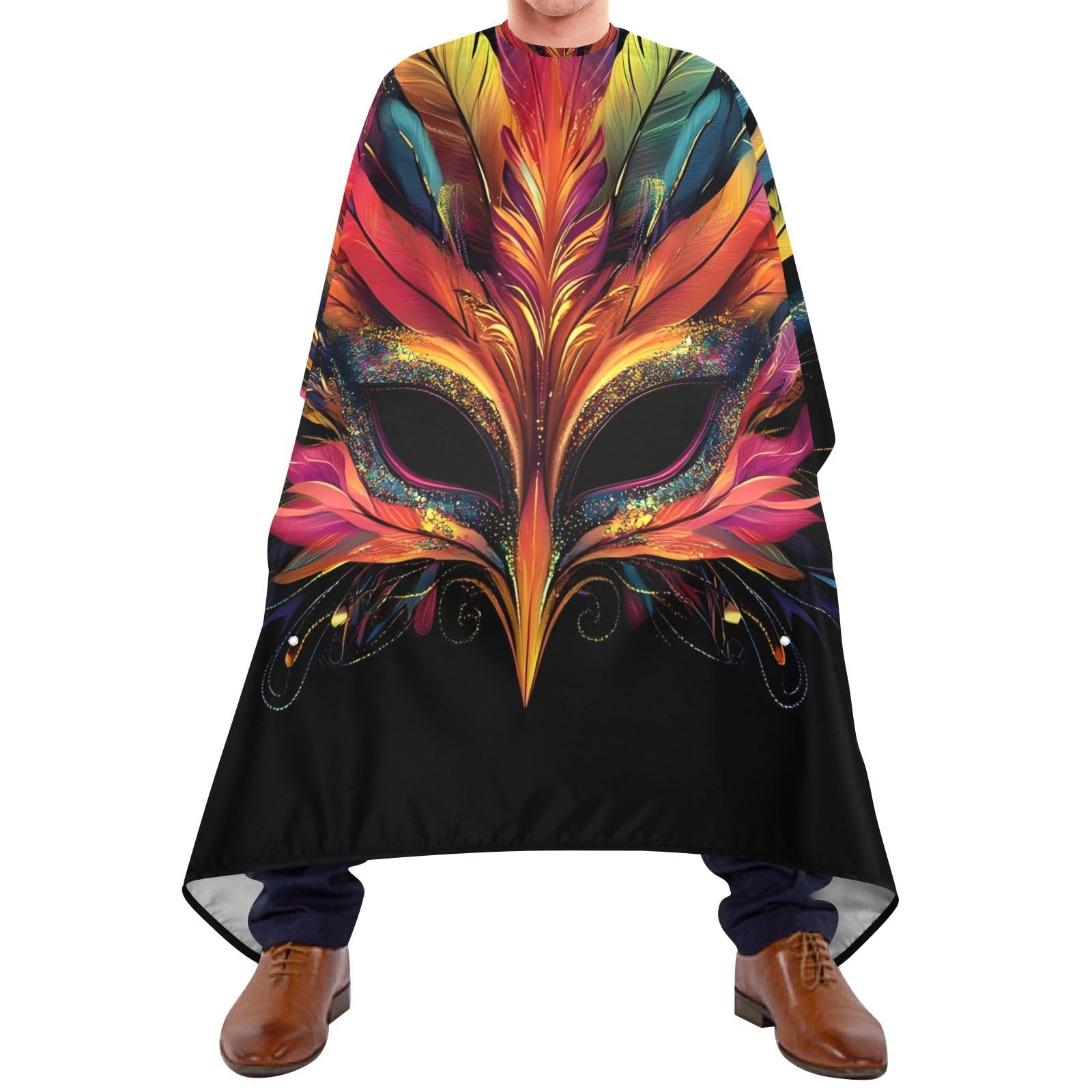 Hezely Mardi Gras Carnival Mask Hair Dye Cape, Barber Cape for Adults,Waterproof Salon Cape,Waterproof Hairdressing Styling Hair Cutting, 65