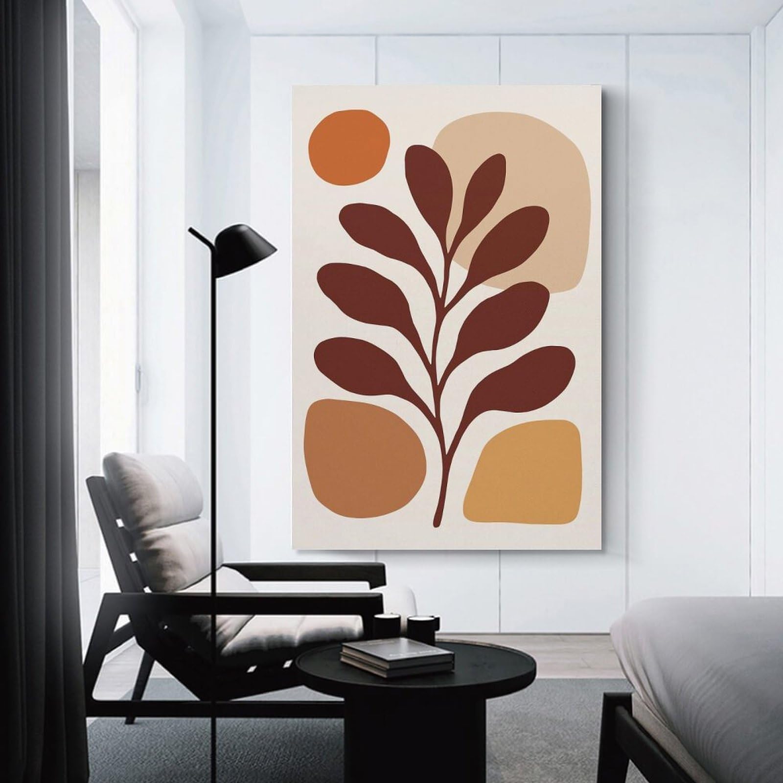 Junmoney Canvas Wall Picture Abstract Botanical Art Print, 16x24inch(40x60cm), for Gallery Wall Decor And Room Displays, Decorative Artwork with Flexible Styling