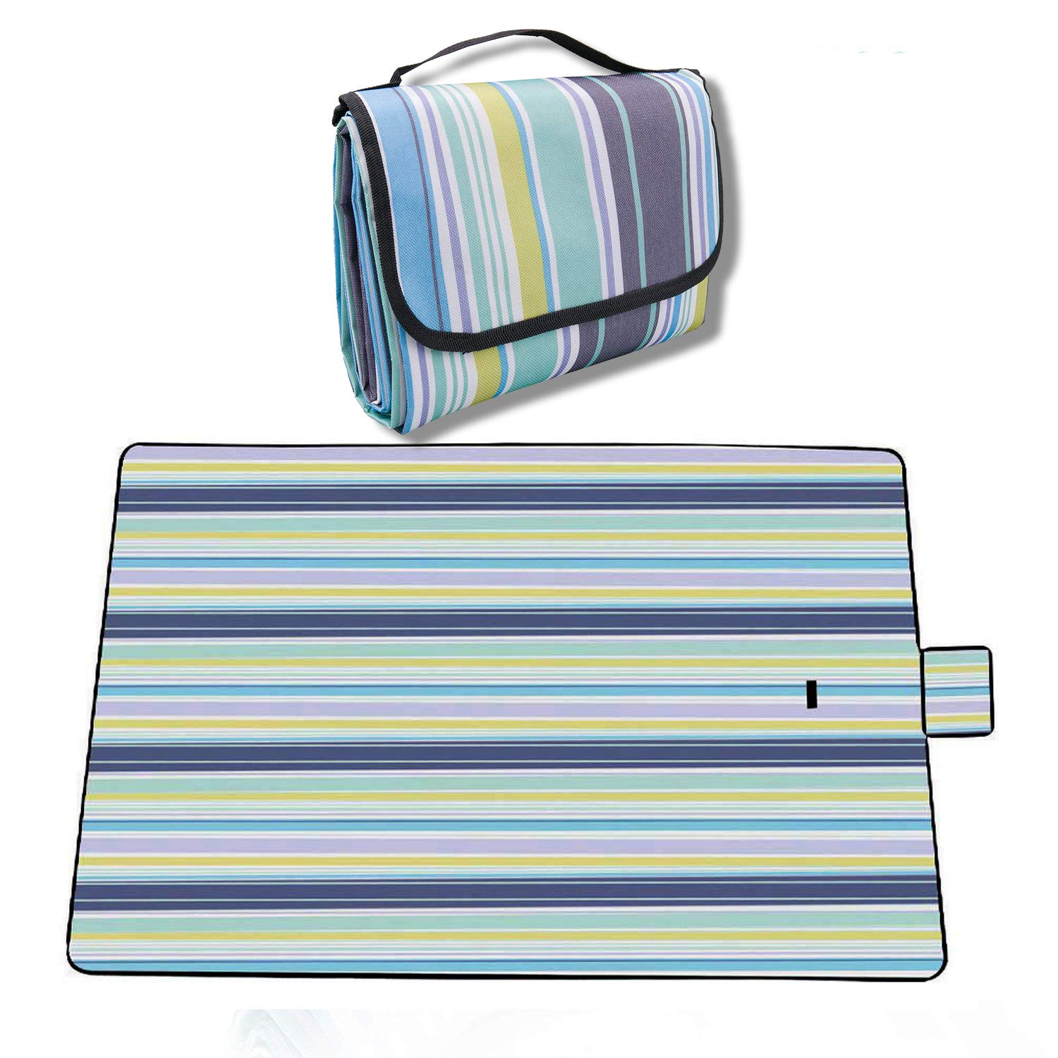 Tyouki Picnic Blanket 60"x 80" Portable Beach Mat Waterproof Outdoor Blanket with Handle for Camping, Beach, Travel, BBQ, Outdoor, Hiking