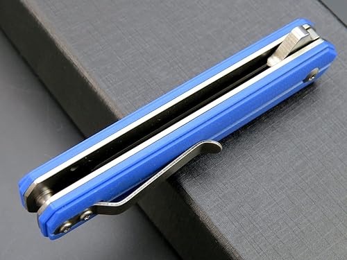 Miniatura 7 de Eafengrow EF65 Flipper - Cuchillo plegable con rodamiento de bolas, hoja D2 y mango de acero G10, multiherramienta asistida de bolsillo con clip