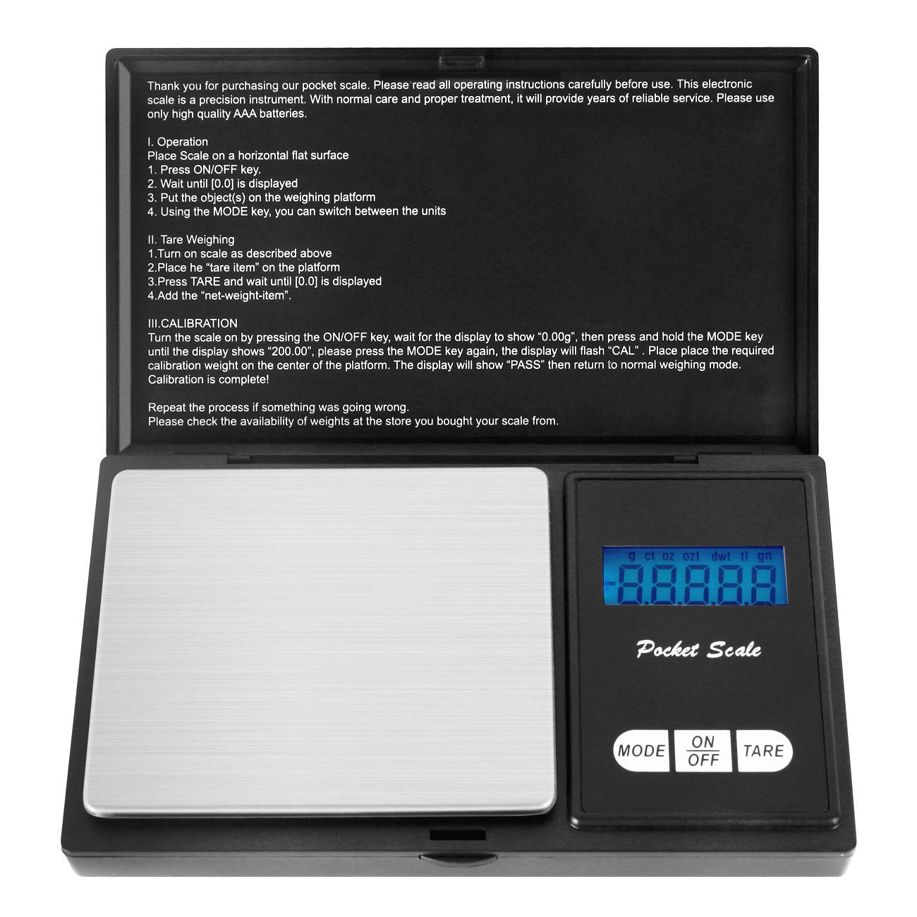 Foraco Pocket Scales 200 g / 0.01 g Digital Scales / Gold Scales Black