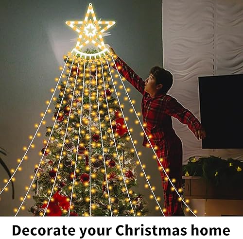 Miniatura 3 de Tira de luces LED de 350 luces LED para decoración de Navidad, impermeables, 8 modos de luz, control remoto y temporizador, decoración de