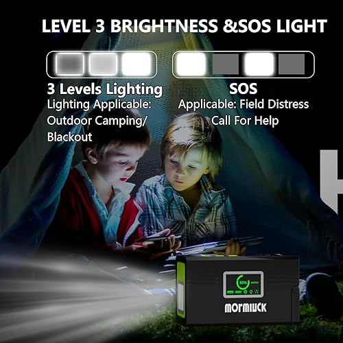 Miniatura 6 de Estación de energía portátil de 127 W (pico 200 W), generador solar (panel solar opcional), fuente de alimentación de 88.8 Wh con salida de CA de