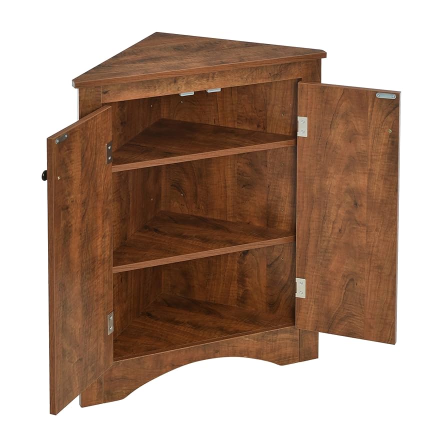 【REGAL】02DRCD ダークブラウン 25cm Amazon.com: Corner Cabinet with Adjustable Shelves and Two