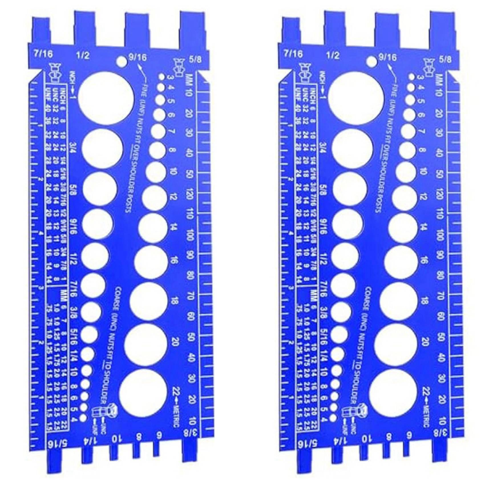 Jnchdghwa 2Pc Nut Bolt Thread Gauge Checker Bolt Size and Thread Gauge Bolt Nut Thread Measure Gauge Bolt and Nut Identifier