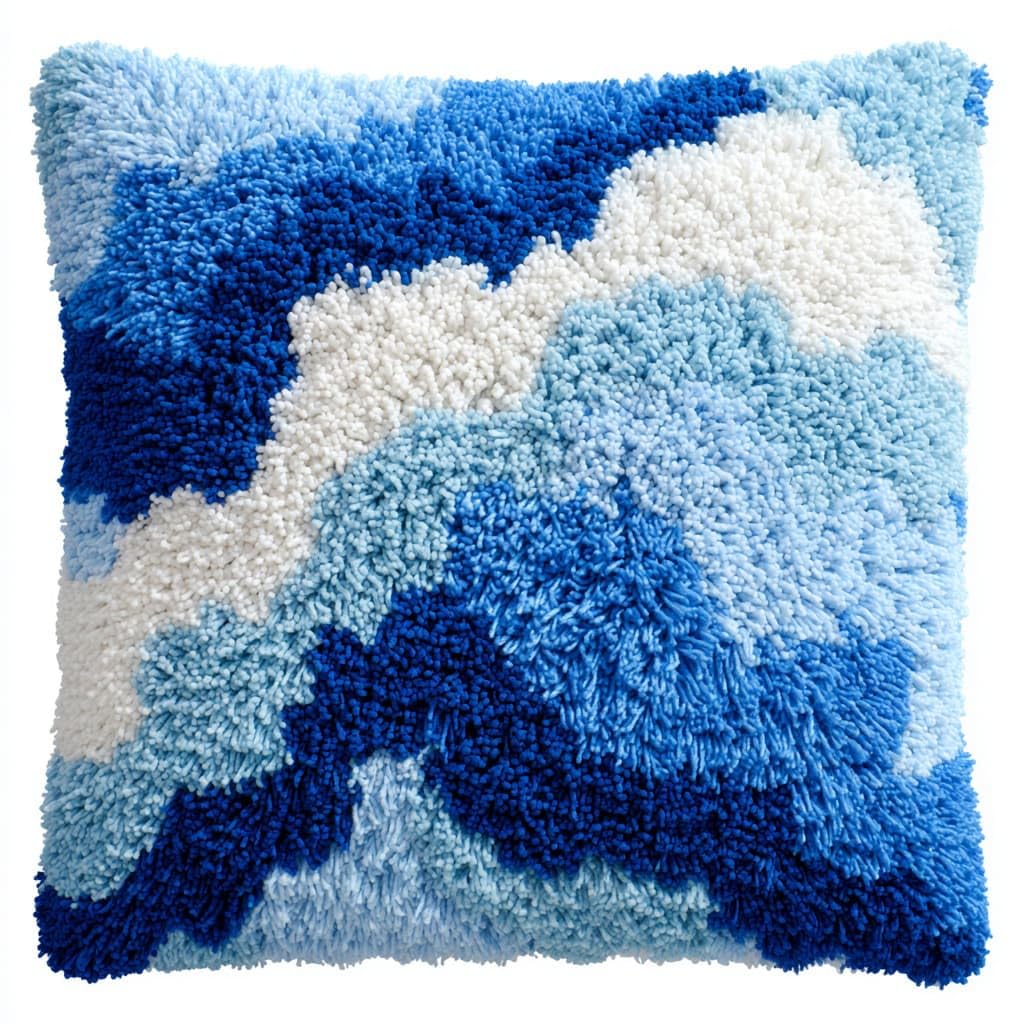 Henypt Latch Hook Cushion Kits for Beginners Seaside Scenery