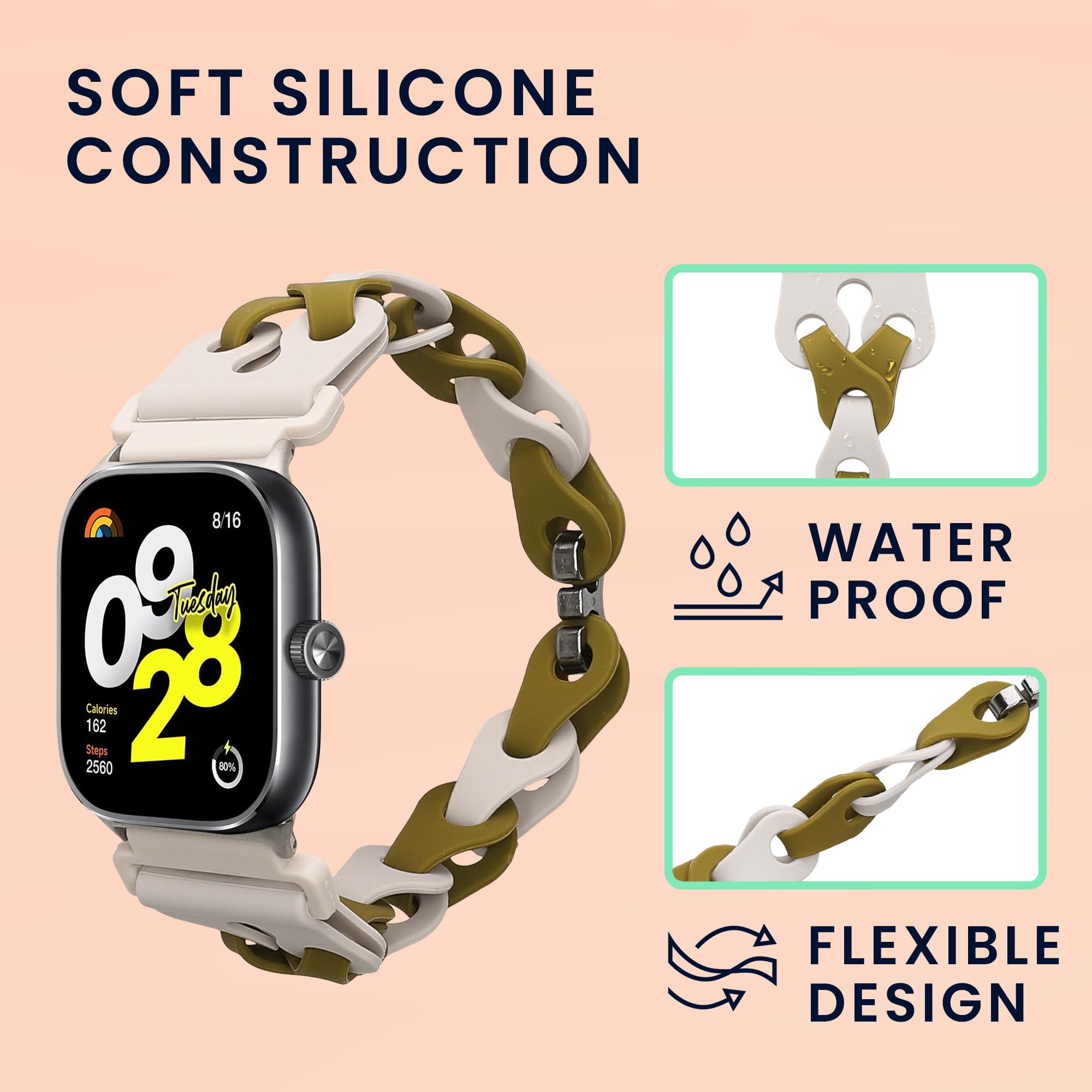 kwmobile Replacement Fitness Tracker Band Compatible with Xiaomi Smart Band 8 Pro/Band 9 Pro/Redmi Watch 5 / Redmi Watch 4-14 - Image 4