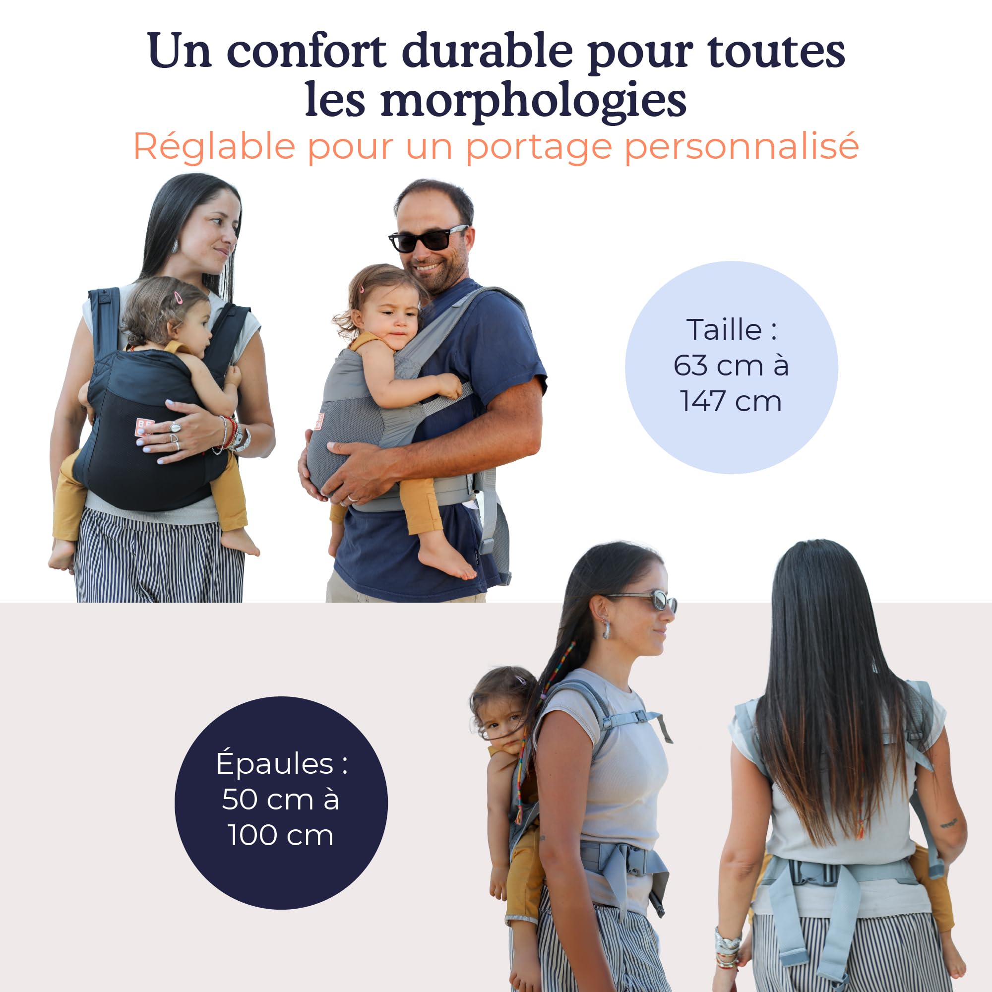 Beco Fly Mochila Portabebé Ligera Niño, Plegable, 7-20 kg, Gris | Malla Transpirable para verano, Porteo a la Espalda en Posición M Ergonómica, se pliega en su bolsa para viajes y rutas.
