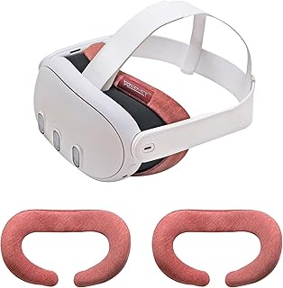 メタクエスト3用VRカバー - 洗える衛生的なコットンカバー(ダークレッド、2個)。