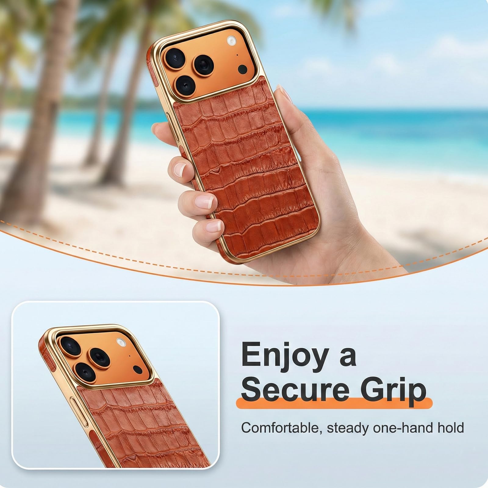 Coque Magnétique pour iPhone 18 Pro Max, Dos PU Texturé, Noir