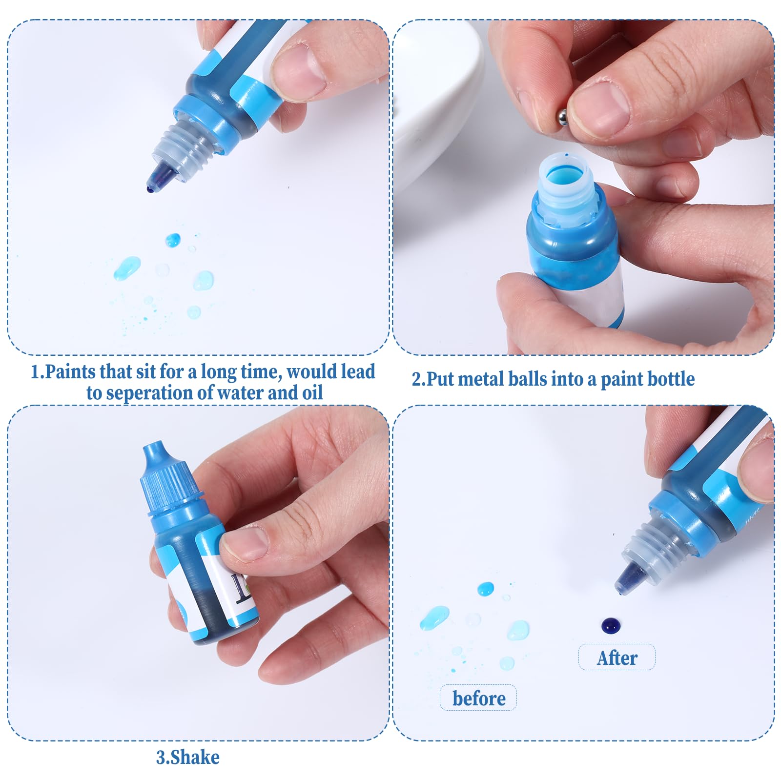 100pack 5mm Round Stainless Steel Mini Paint Mixing Balls