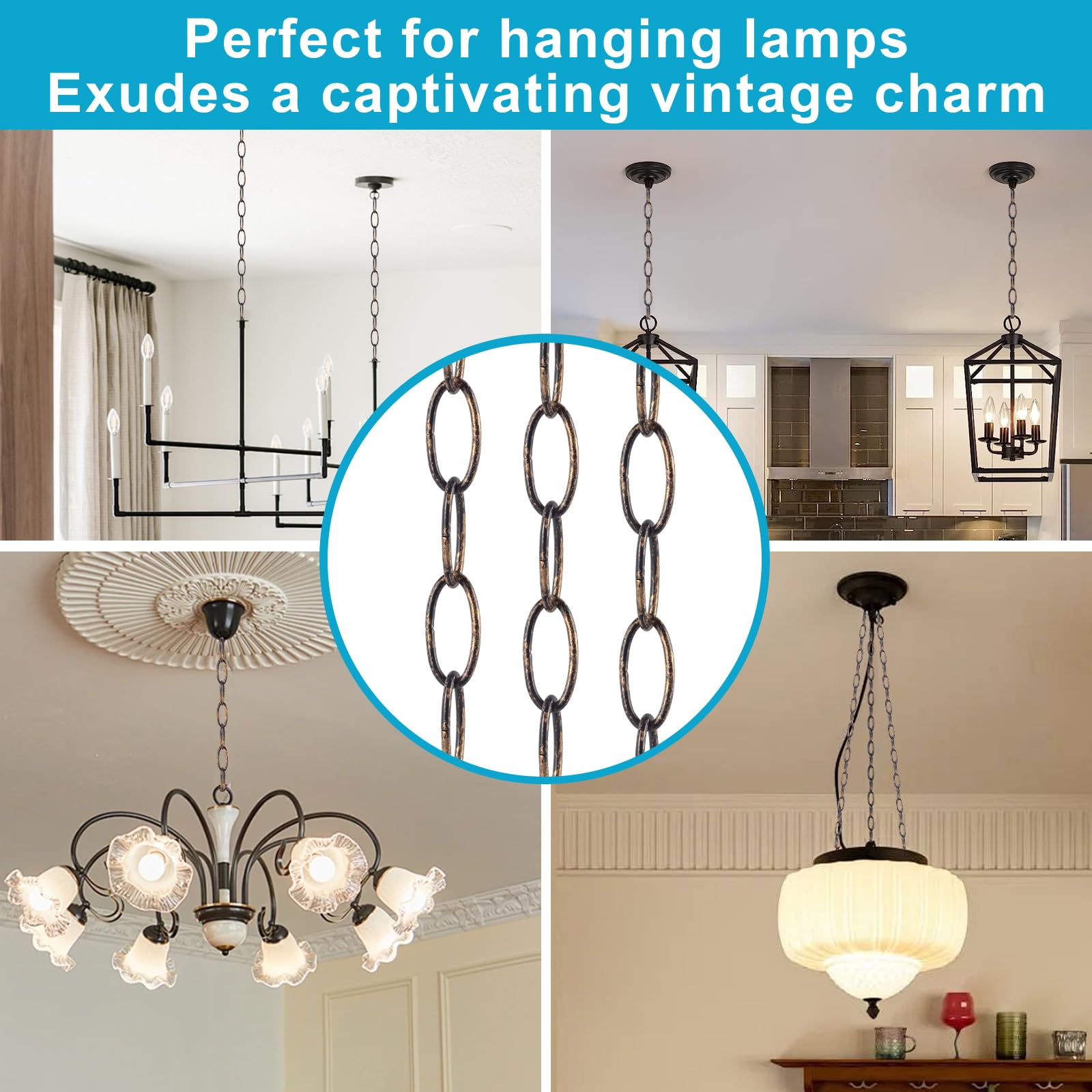 6.5 Feet Aged Bronze Finish Chandelier Chain (3mm) — Amazon image 3