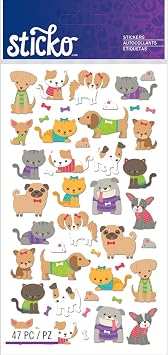 Sticko E5201275 Classic Tiny Cats & Dogs Stickers