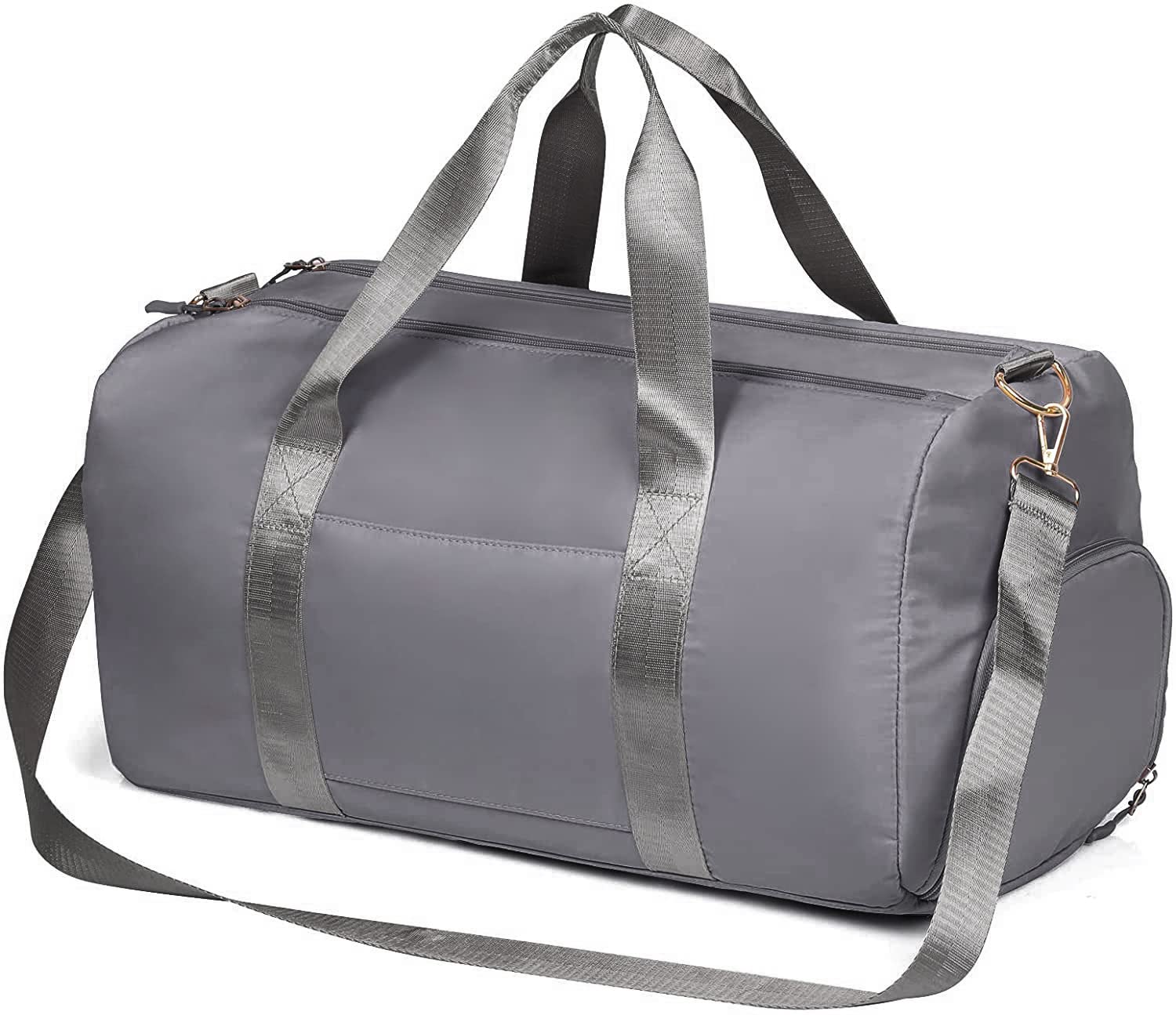 MABROUC Duffle Bag For Women, Sports Duffel Bag for Gym with Wet Pocket & Shoe Compartment, Overnight Weekender Travel Bag, grey, M, Causal