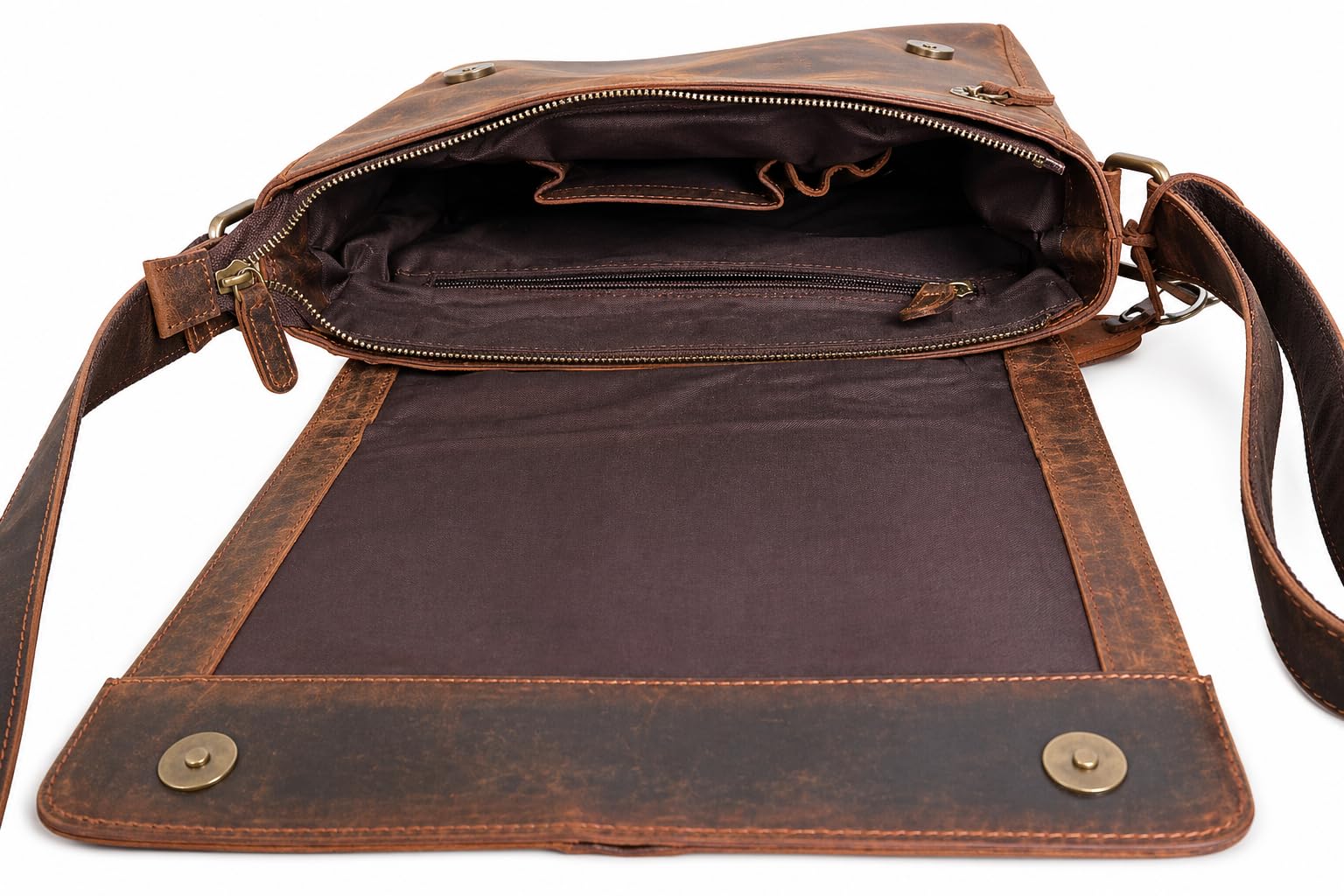 american blue Bolso bandolera de cuero genuino para hombre, bolso de mensajero, bolso de negocios, pequeño bolsillo lateral, bolso cruzado
