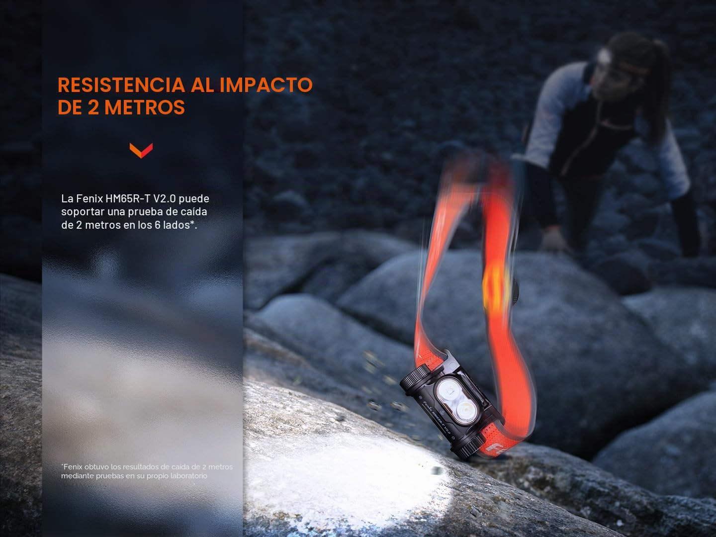 FENIX HM65R-T v2.0 - Linterna frontal recargable ligera para correr y al aire libre | 1600 lúmenes | 170 m | 300 horas máximo | Diadema deportiva ajustable de clic bidireccional | Vigas blancas y