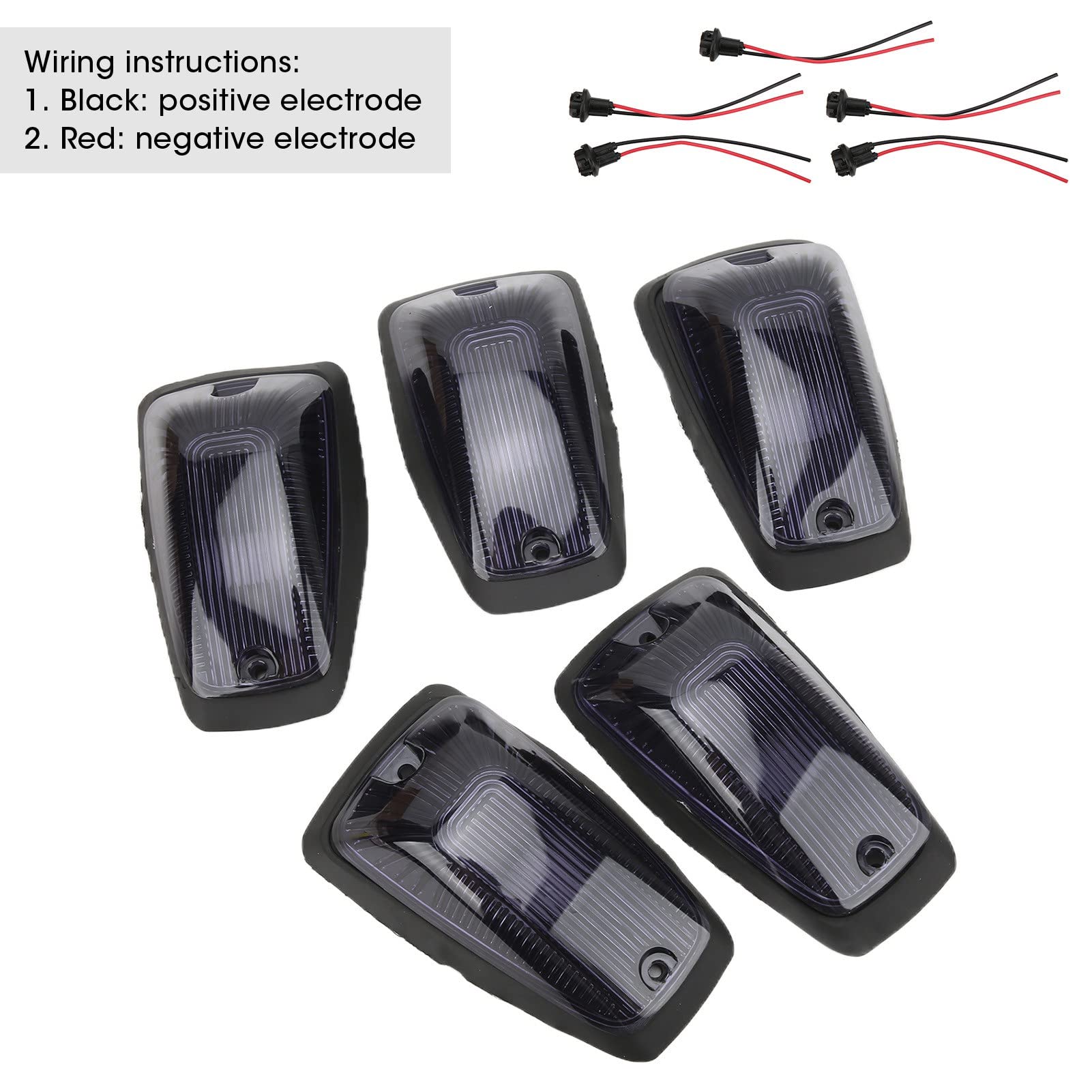 Qiilu Luci Sul Tetto della Cabina 5 Set Luce per Tetto Auto 12V LED Luci D'ingombro Sul Tetto Universali Luci di Ingombro Superiori Luci di Ingombro per SUV Pickup Truck Luce