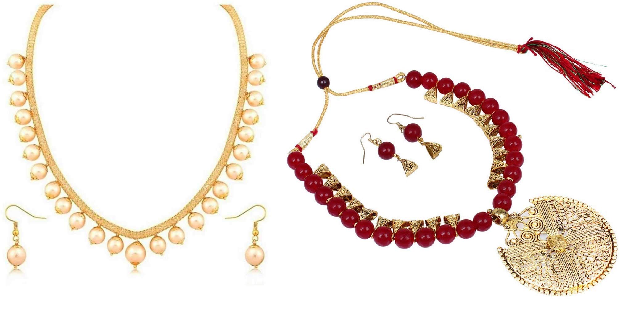 Molika Fashion Combo Pearl Necklace Jewellery Set for Girls and Women (Set of 2) (B08527727G) Amazon Price History, Amazon Price Tracker