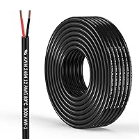 Vista 1 de Cable Eléctrico de Calibre 12, 2 Conductores, Cable de 12 AWG Trenzado, Cordón de PVC, Cable de Cobre Libre de Oxígeno 10FT/3.1M para Iluminación