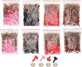 BORDSTRACT Safety Eyes Narizes Kit Bonecas Fantoche Olhos De Plástico Narizes Boneca De Pelúcia Animal Ursinho De Pelúcia Artesanato Suprimentos Acessórios Com Arruelas Para DIY Amigurumi Brinquedo