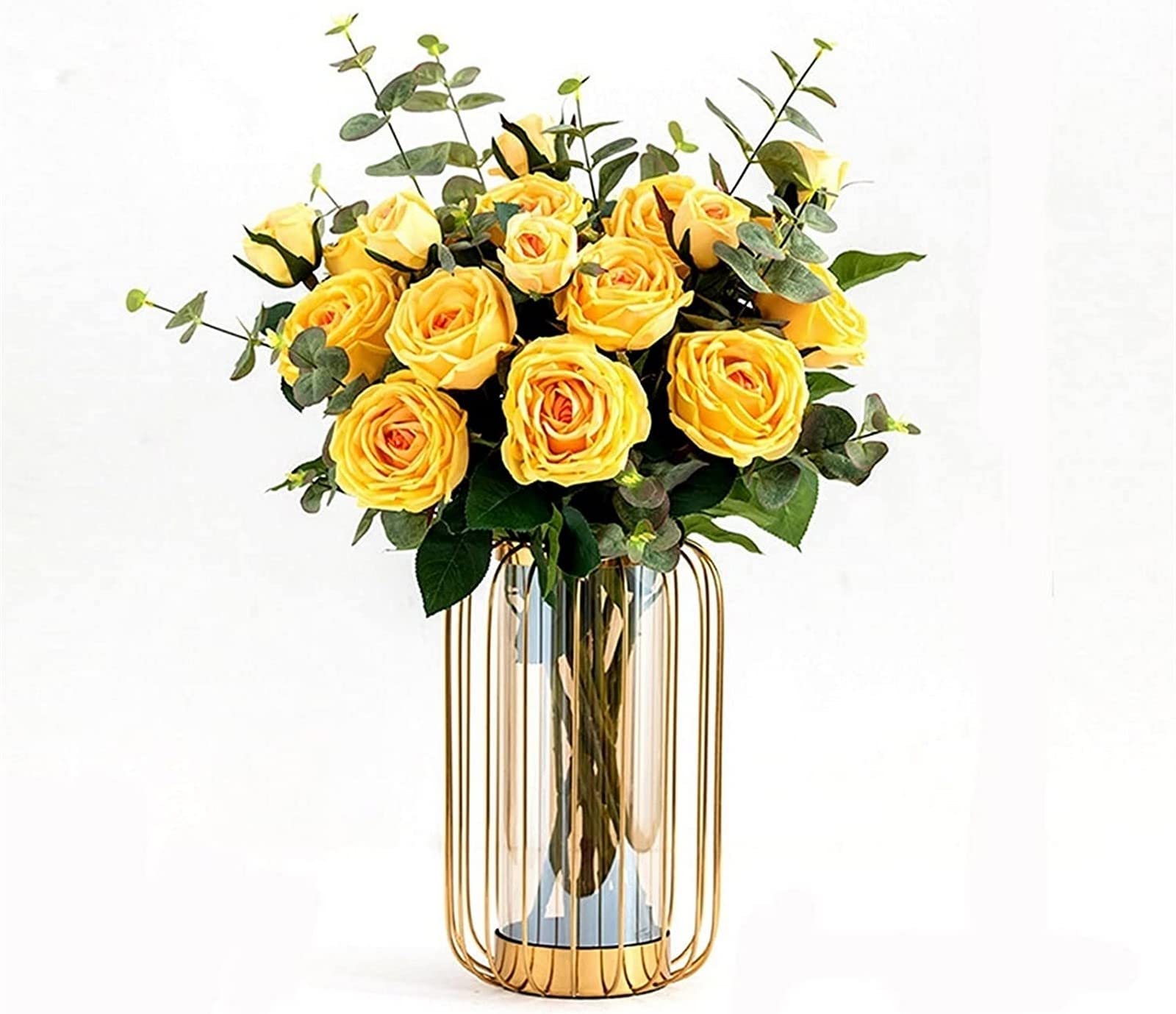 Aioneer Artificial Flower Artificial Bonsai With Vase, Artificial Flowers In Vase, Fake Silk Bouquet Decor Realistic Flower Arrangements Wedding Decor Desktop Decor Ornaments, C-A