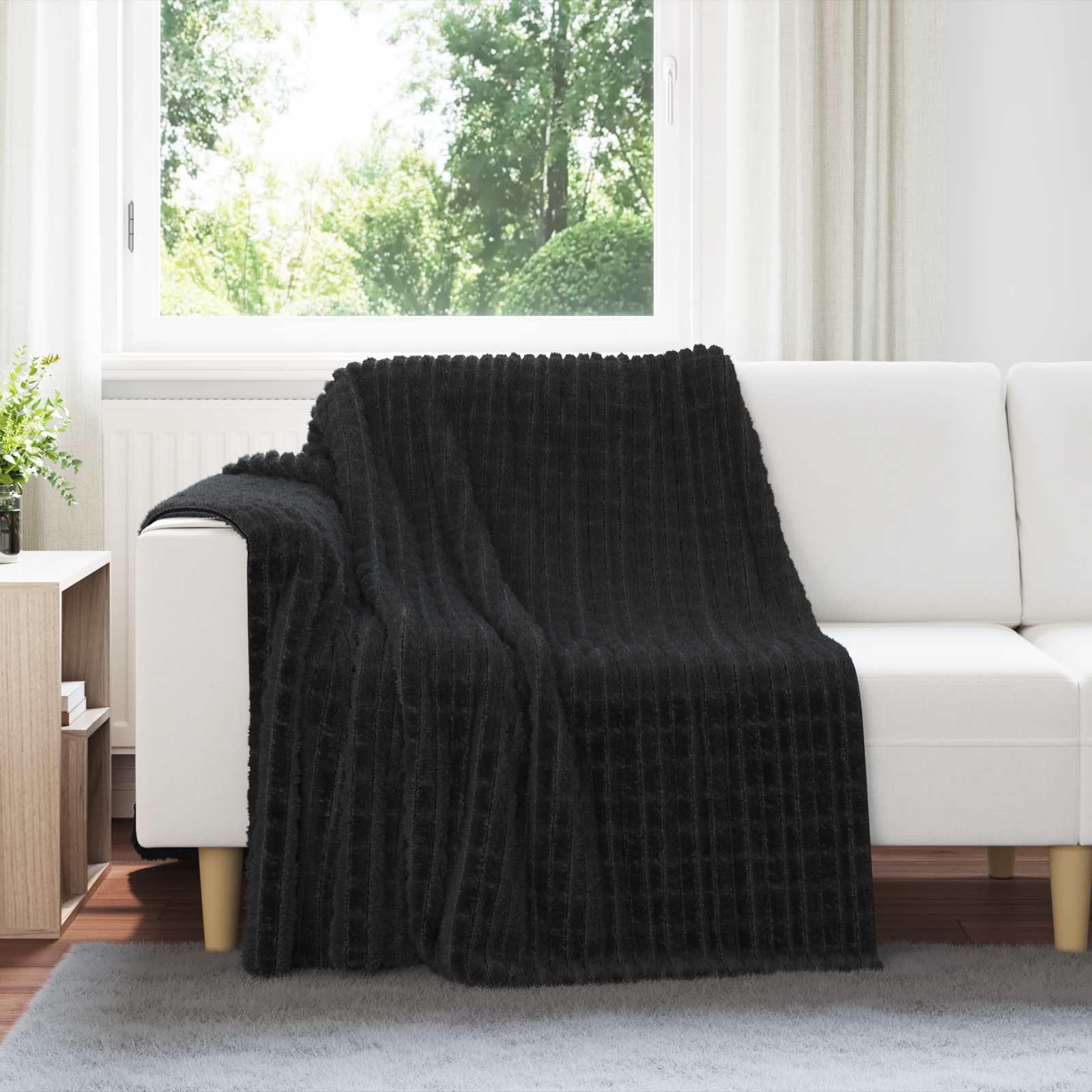 Wohndecke Schwarz 200x150 cm 0,75 kg Fleece