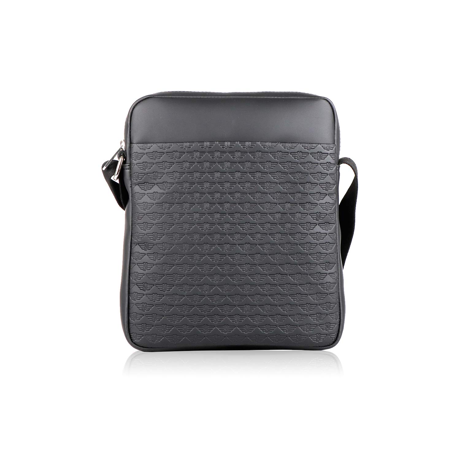 police Crossbody Sling One Side Travel Messenger Multipurpose Genuine Leather Tablet Bag for Men and Women Office Business Outdoor Daily use with Adjustable Shoulder Strap - Black-picture-13