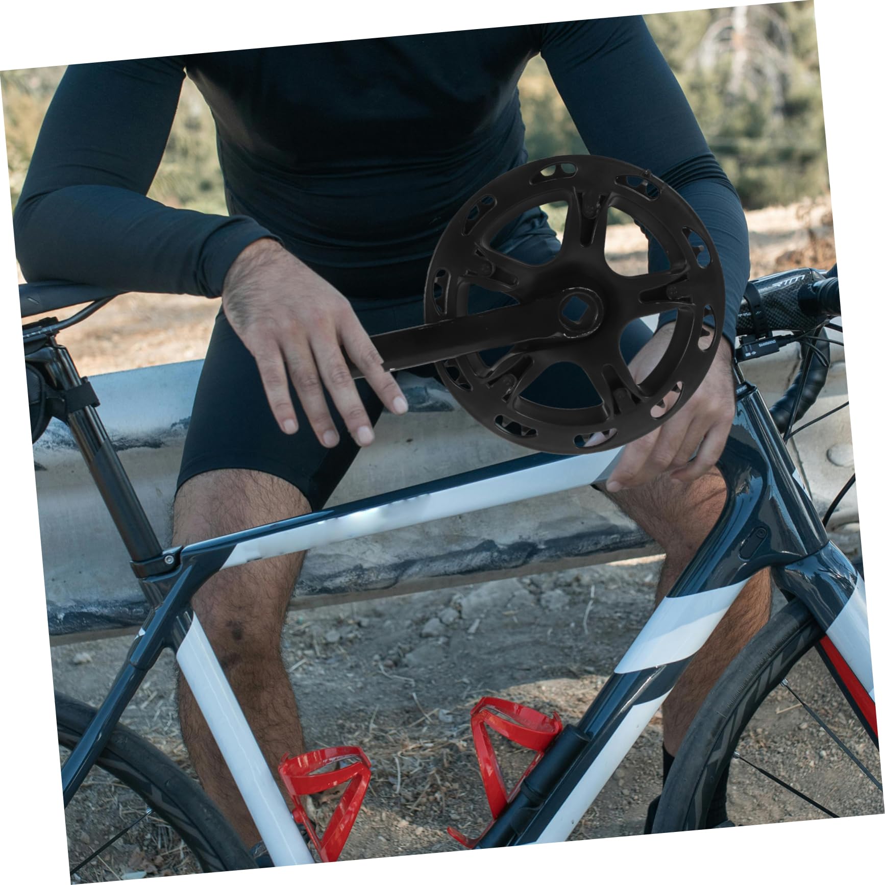 POPETPOP Set di Pedivelle per Bicicletta 40 Denti in Acciaio Corona Robusta, Braccio della Pedivella per Riparazione Bici, Forniture Guarnitura Compatibile per Ciclisti e Uso Outdoor