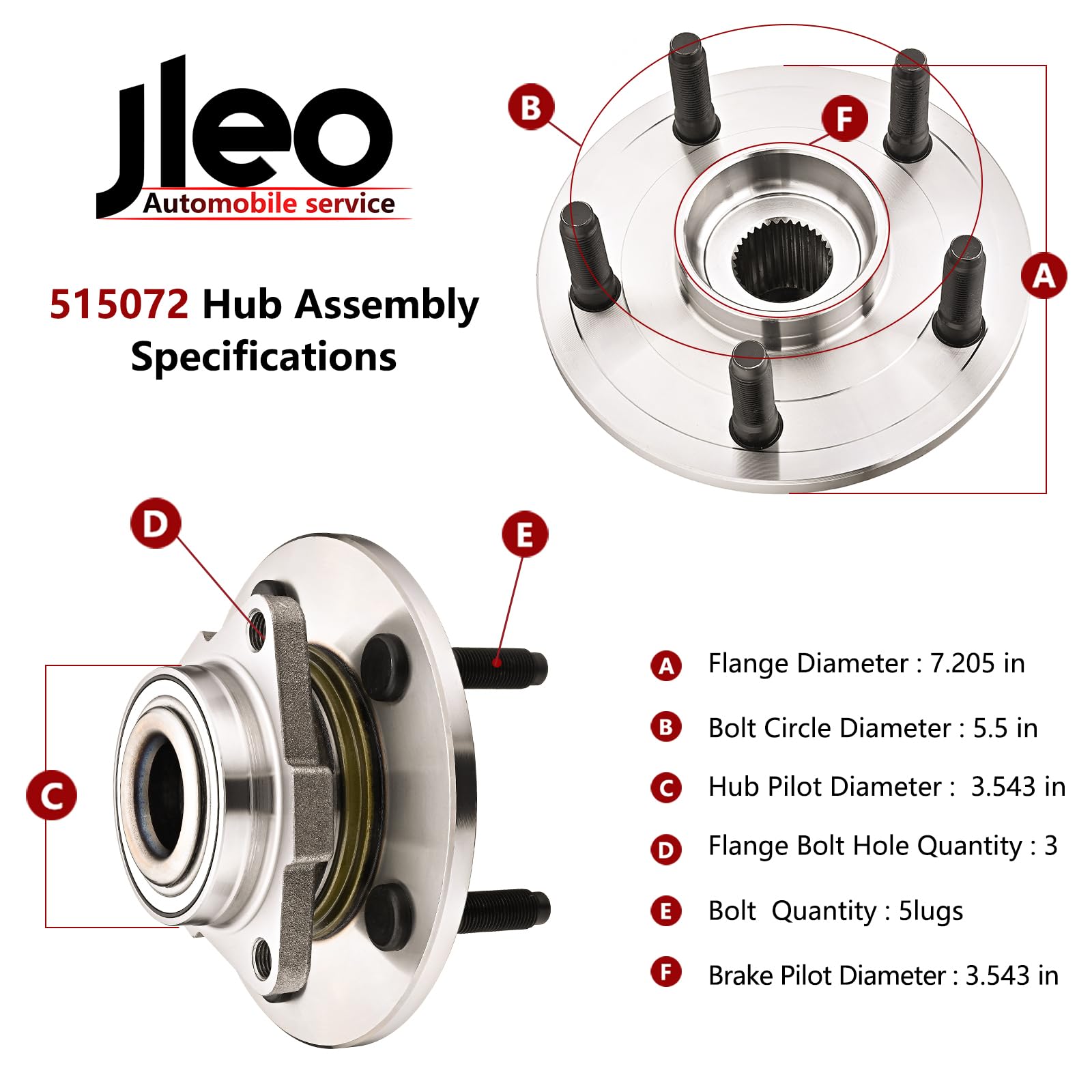 Front Wheel Bearing And Hubs Assembly For 2006 2007 2008 Dodge Ram 1500 Pickup E - Foto 3