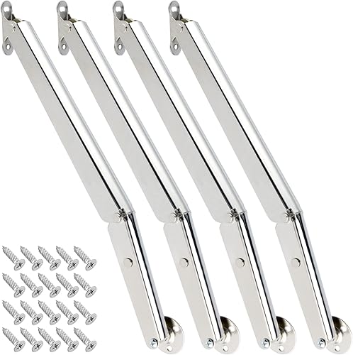 KEILEOHO Paquete de 4 bisagras de soporte de tapa de cierre suave 200N, bisagras de retención de tapa resistente, amortiguadores de gas de baja