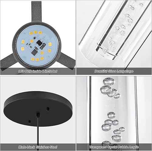 Miniatura 5 de KAMLAM Candelabro Sputnik moderno de 6 luces, candelabros Sputnik negros y dorados, lámpara colgante de mediados de siglo ajustable en altura para