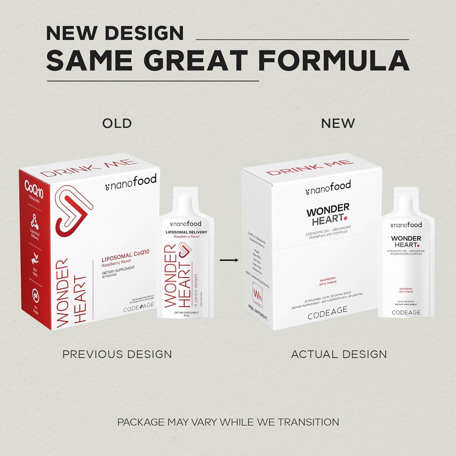 Codeage Wonder Heart Liquid CoQ10 Liposomal Ubiquinone Supplement, Coenzyme Q10 Heart Vitamins, Non-GMO Sunflower Phosphatidylcholine Vegan Blend, Raspberry Flavored Softgel, Pack of 30 Pouches