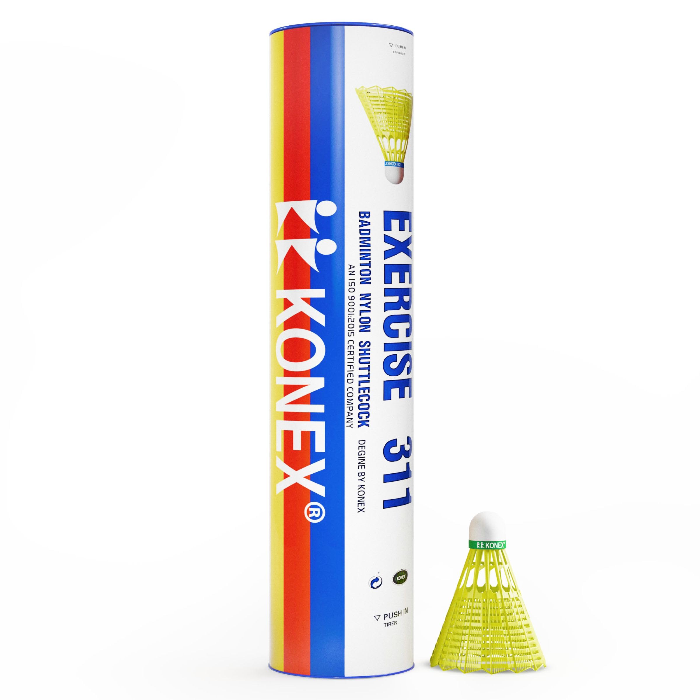 Badminton Shuttlecock (6 Pcs) | Durable Premium Nylon Build with Lightweight Design | Fast, Stable & Steady Flight | Perfect for Indoor & Outdoor Games - Yellow