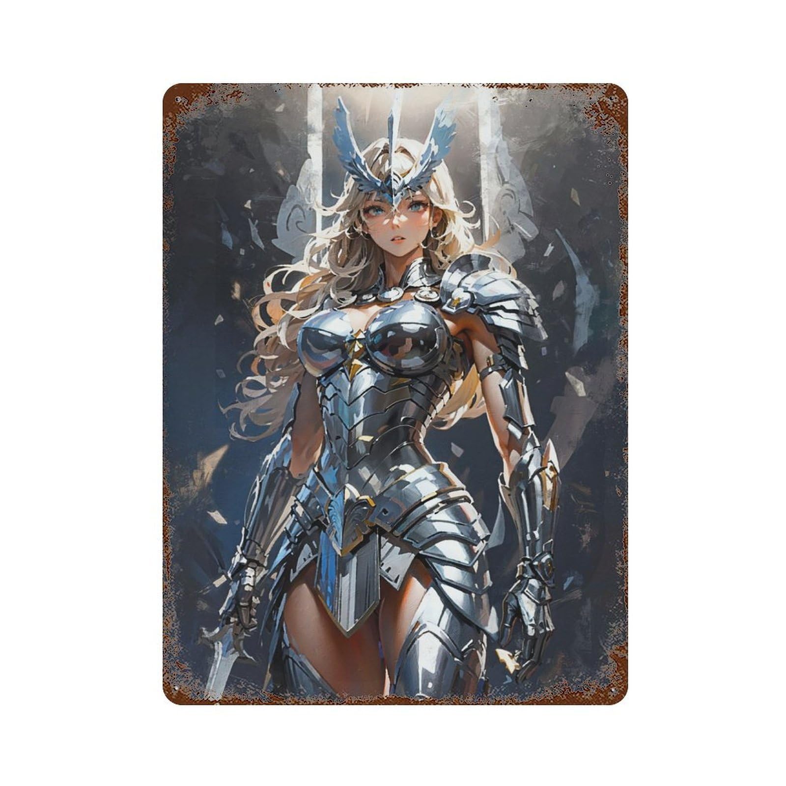 Valkyries Might Decorative Tin Sign 15.7"x11.8", for Farmhouse, Kitchen And Entryway Decor, Shabby Chic Decor